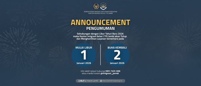 PENGUMUMAN PELAYANAN TAHUN BARU 2026